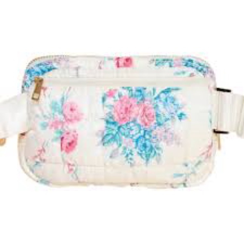 Boutique TCEC Floral Quilted Puffy Belt Bag Fanny pack NWT
